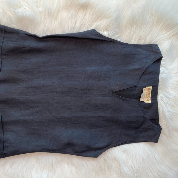 Vintage Gucci Linen Midi Dress - Picture 2 of 10